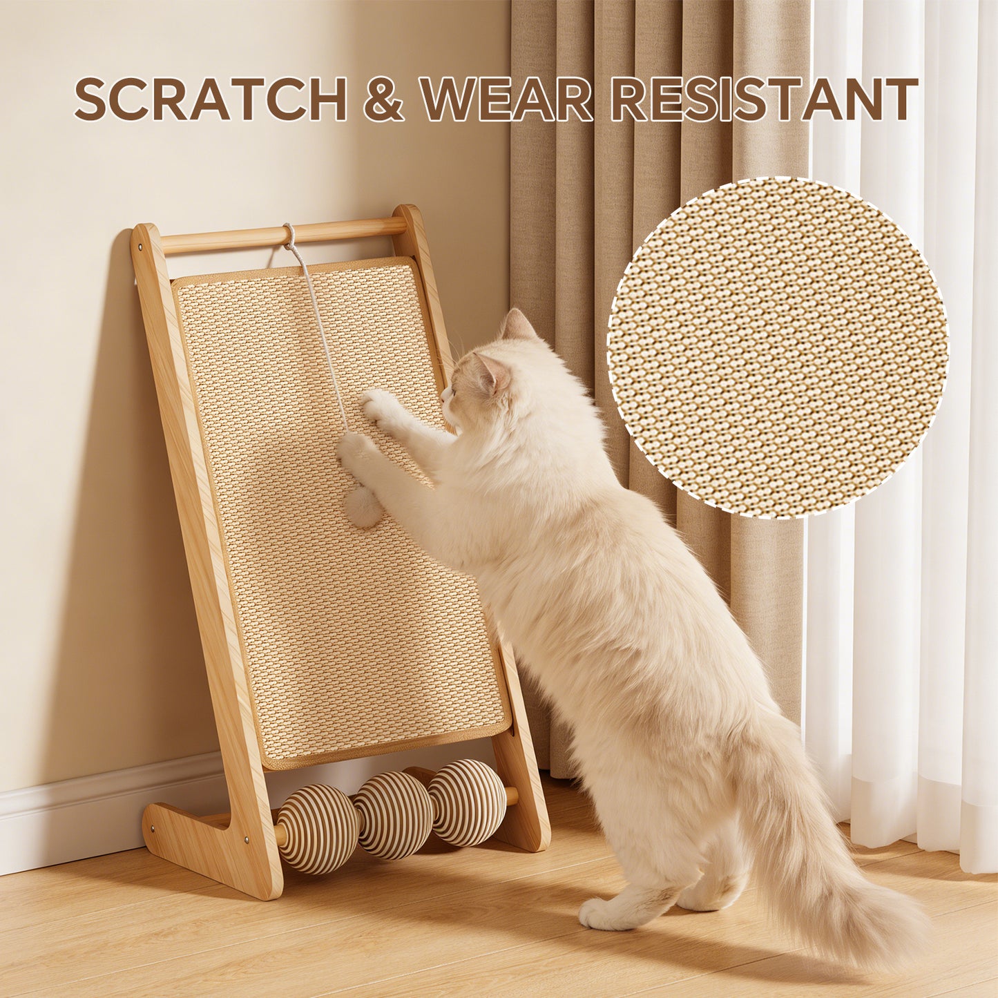 L-shaped sisal cat scratching board (with hanging ball) - scratching, tapping, and pouncing, one base meets the three major instincts of cats