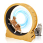 Cat Wheel Exerciser for Indoor Cats, 39.4-inch Large Cat Exercise Wheel for Running Silent, Cat Treadmill with Safety Lock for Cat's Fitness and Health, Natural Wood