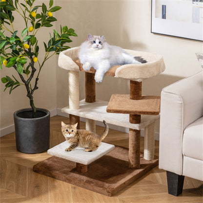 2-in-1 Cat Stairs & Tree - 4-Tier Platforms with Sisal Scratching Posts, Gray