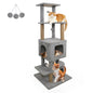 64" Light Gray Cat Tower with Plush Perches & 3 Dangling Balls, Jute Scratching Posts & Anti-Tipping Device for Multi-Cat Households