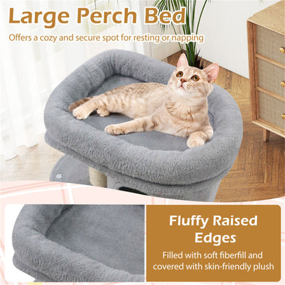 26" Compact Cat Tree with 2 Condos & Sisal Scratching Posts, Anti-Tip Cat Tower for Small Spaces