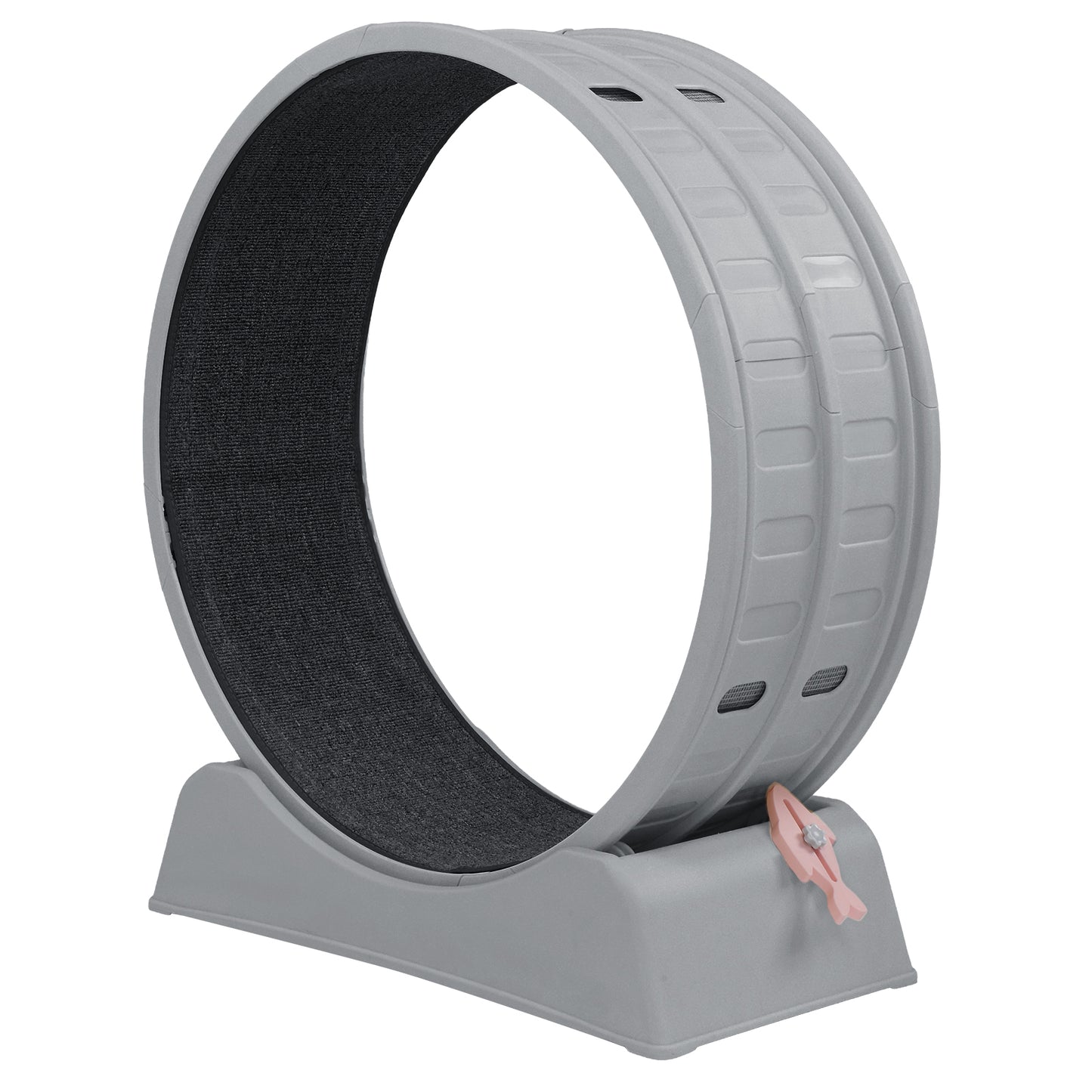 80*34*86CM, Gray PP track connector assembly, Round shape with gray carpet + 1 cat teaser stick, 15kg cat treadmill