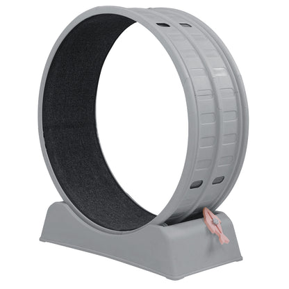 80*34*86CM, Gray PP track connector assembly, Round shape with gray carpet + 1 cat teaser stick, 15kg cat treadmill