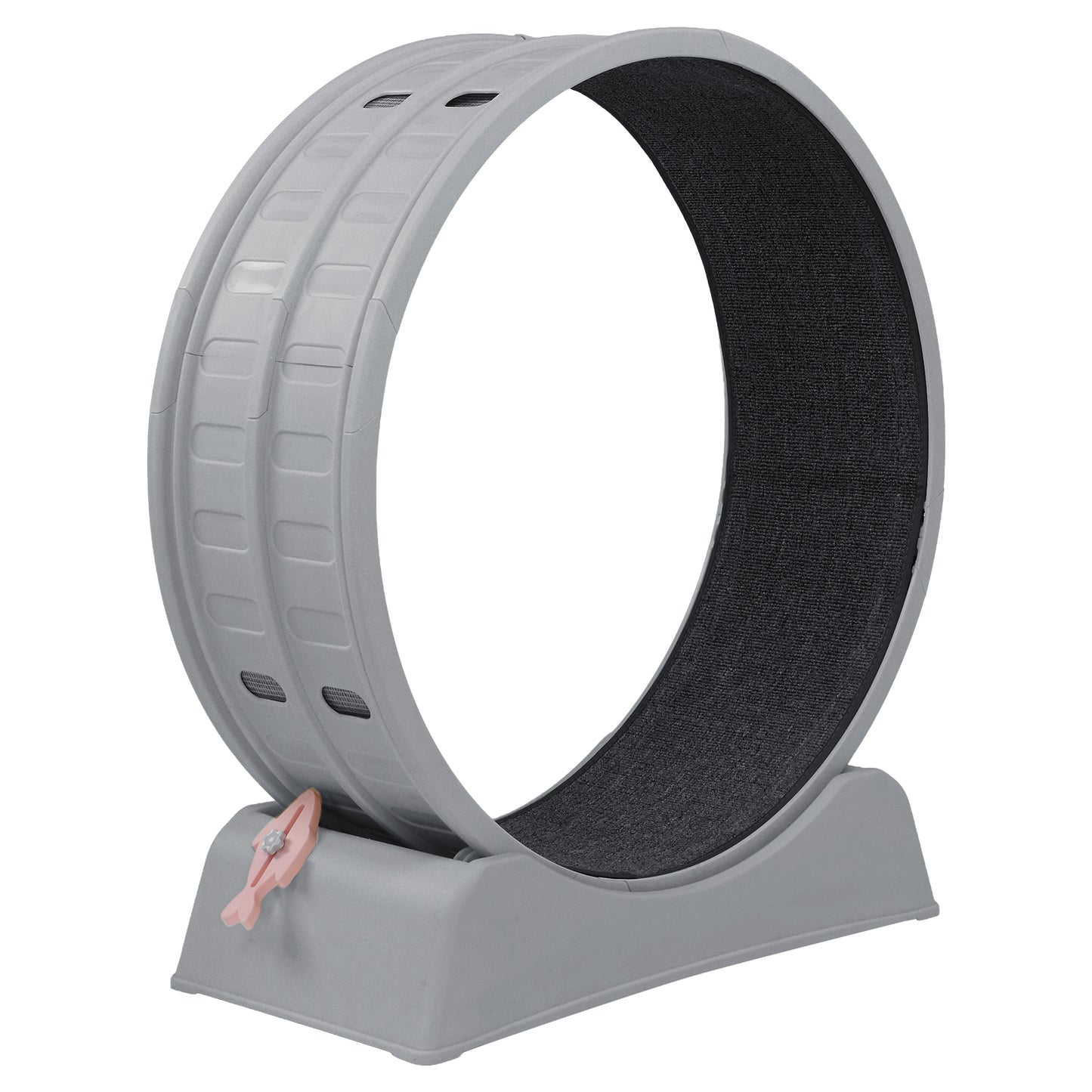 80*34*86CM, Gray PP track connector assembly, Round shape with gray carpet + 1 cat teaser stick, 15kg cat treadmill