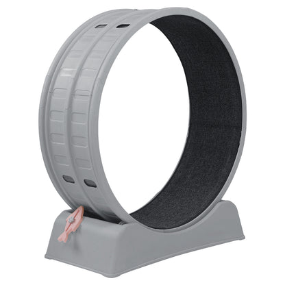 80*34*86CM, Gray PP track connector assembly, Round shape with gray carpet + 1 cat teaser stick, 15kg cat treadmill