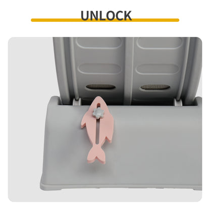 80*34*86CM, Gray PP track connector assembly, Round shape with gray carpet + 1 cat teaser stick, 15kg cat treadmill
