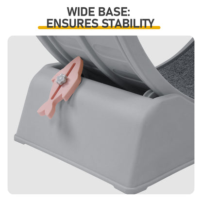 80*34*86CM, Gray PP track connector assembly, Round shape with gray carpet + 1 cat teaser stick, 15kg cat treadmill