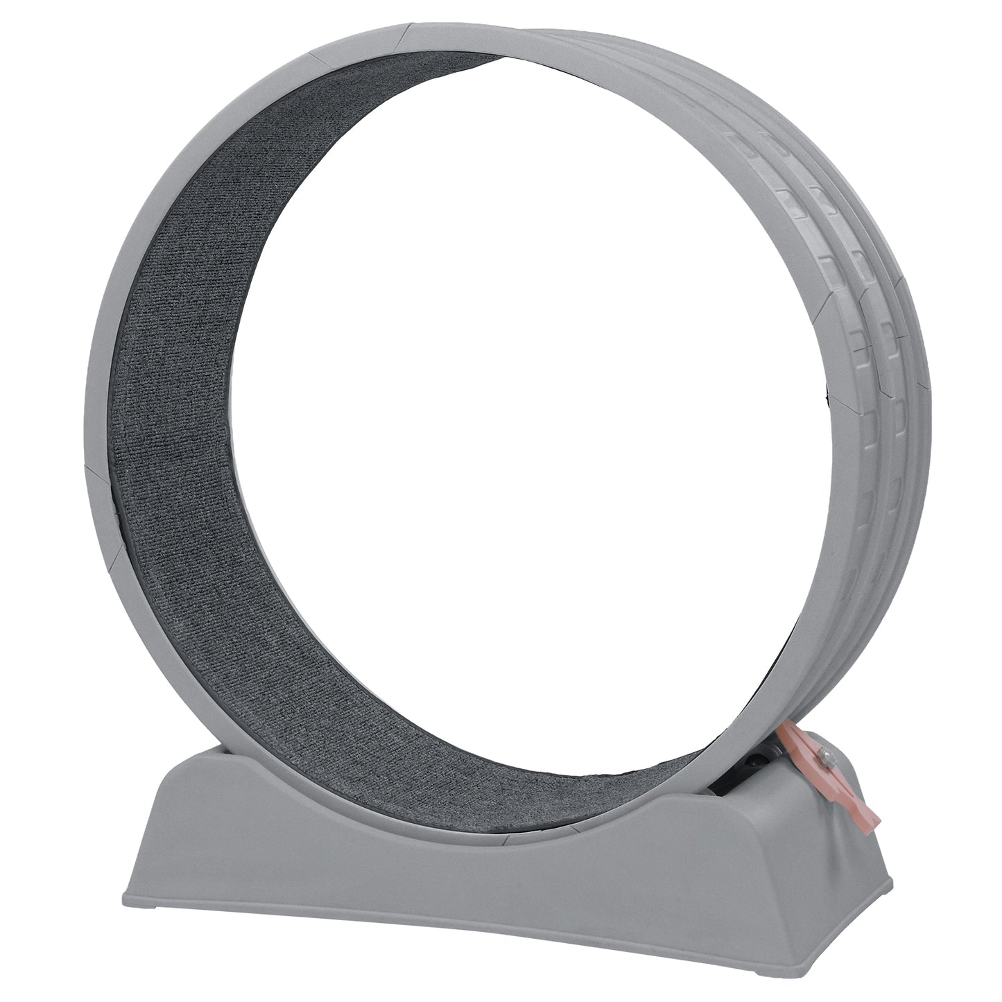 80*34*86CM, Gray PP track connector assembly, Round shape with gray carpet + 1 cat teaser stick, 15kg cat treadmill