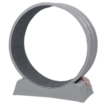 80*34*86CM, Gray PP track connector assembly, Round shape with gray carpet + 1 cat teaser stick, 15kg cat treadmill