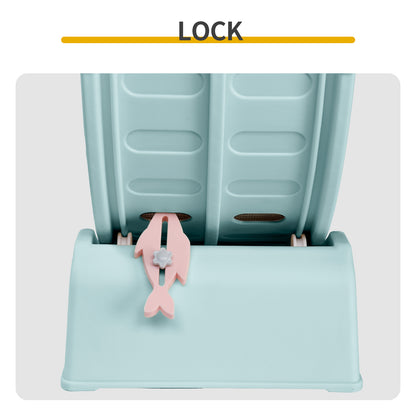 80*34*86CM Light blue PP track connector assembly, circular design with green carpet + 1 cat teaser stick, 15kg cat treadmill
