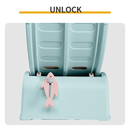 80*34*86CM Light blue PP track connector assembly, circular design with green carpet + 1 cat teaser stick, 15kg cat treadmill