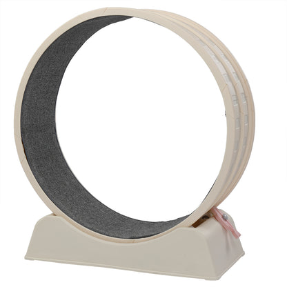 80*34*86CM, Off-white PP track connector assembly, circular design with gray carpet + 1 cat teaser stick, 15kg cat treadmill