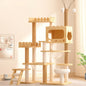 66.9" Modern Cat Tower, Wood Cat Tree Tower for Indoor Cats, Cat Treewith Sisal-Covered Scratching Posts and Top Perch, Cat Condo with Acrylic Hammock for Multi-Cat Households