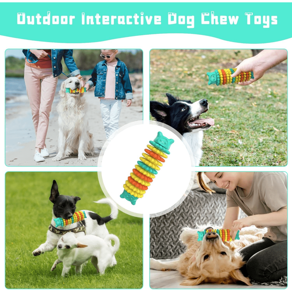 2 pieces of chew toys specially designed for dogs that like to chew. Suitable for large, medium and small-sized dogs. Rubber-made durable dog teething toys (not available on Walmart platform)