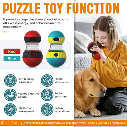 Interactive Dog Treat Ball, Dog Treat Dispenser Toy - Interactive Adjustable Treat Dispensing Dog Puzzle Toy - Mental Stimulation & Slow Feeder for Small, Medium, and Large Breeds - Durable & Fun Boredom Relief Game