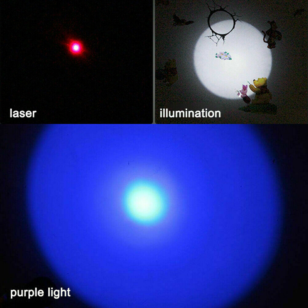 3 in1 1mw USB Rechargeable Pet Toy Pen Flashlight Red laser Beam UV Light 3-Modes Lamp(Logistics only For USPS.TK/TMEU only For self-pickup)(Platform policies vary; relevant qualifications are attached via link, please do not list products without require