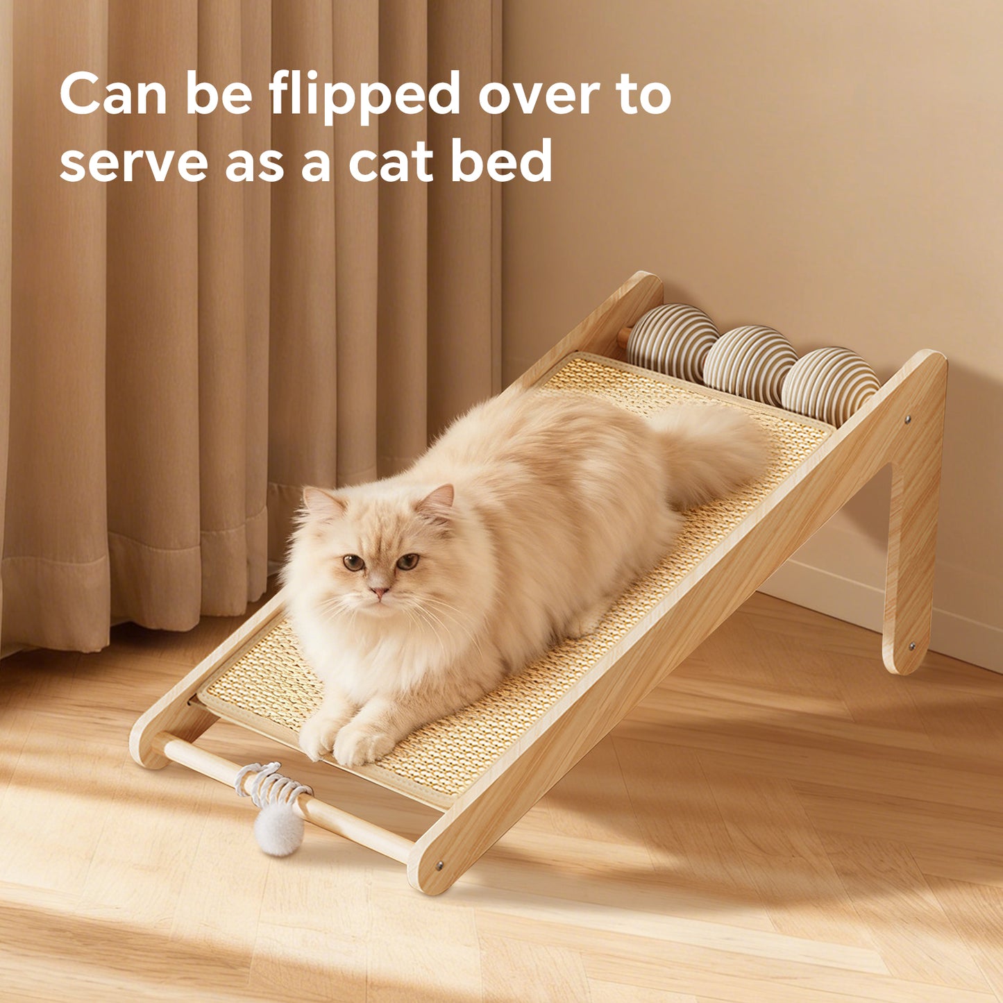 L-shaped sisal cat scratching board (with hanging ball) - scratching, tapping, and pouncing, one base meets the three major instincts of cats