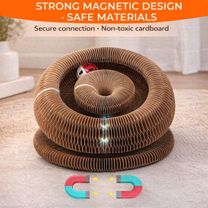 2PCS Kitty Curls Cat Toy - Foldable Accordion Cat Scratcher withBall - Magic Organ Cat Scratch Board for Interactive Play -Calming Features
