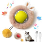 Interactive Electric Plush Cat Toy Ball-Interactive Cat Toys for Indoor Cats,Motion Activated Automatic Moving Ball with Lights,Electric Self Rotating Ball with Chirping,with Fluffy Tail and Bunny Ears for Indoor Pets